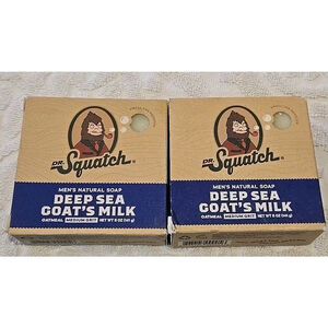 Dr. Squatch Men's Natural Soap Deep Sea Goat's Milk, 5 oz Each New 2 Pk. (C-22)